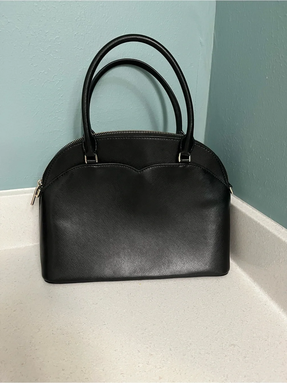 kate spade Black Saffiano Leather Dome Satchel
